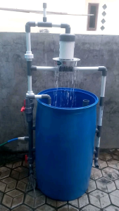 Tong Drum Filter Saringan Air Sumur Bor Bau Kuning Berminyak Zat Besi Tinggi Berkarat Airator Venturi 250 Liter