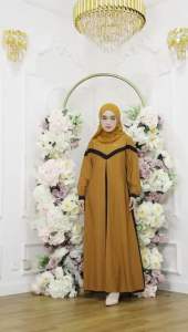 Gamis Polo Linen Model Buka Pintu