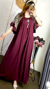 Dater lalisa andin terbarudaster jumbo daster kekinian motif leopard Ld 120