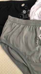 ORCHIDS SEMI 1 DOZEN MID WAIST PRINTED BLACK WHITE GREY COLOR PLUS SIZE MATERNITY LOLA PANTY