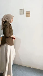 LUNA STRIPE Kemeja Fitted TERLARIS !! Kemeja Wanita Fitted Atasan Wanita Stripe Salur Basic Casual