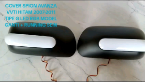 COVER SPION LAMPU AVANZA VVTI TIPE G HITAM DOFF RGB + RUNNING SEN SET KANAN KIRI