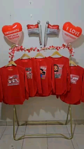 Atasan Wanita Model Oval Lengan Panjang 2 Warna 9 Gambar Spesial Kemerdekaan RI KE 80 Tahun