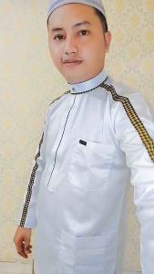 Baju koko Original Saudi Polyester Import lengan panjang putih les tangan gold hitam abstrak / Baju Pria Muslim Elit Mewah Berkelas dan Berkualitas Alghin Exclusive 39