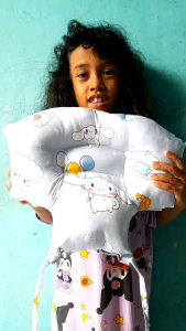 BANTAL STANG MOTOR ANAK LABUBU pink/biru