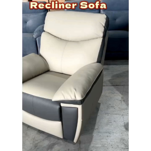 Ego Shop / Modern / Elegant / Simple / Leather Recliner Sofa /Chair/ Light Grey /Dark Grey