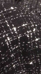 Vải Bố Dạ Tweed màu đen vân trắng 2 lớp dày mềm (khổ 1m45)may Đầm Váy VestBlazer Comple thời trang