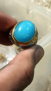 Cincin Batu Akik Giok Blue Topaz