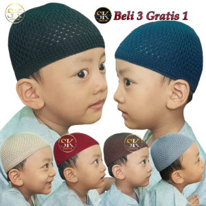 Peci Rajut Elastis Nanas Aripin Anak bayi 3bulan-6 Tahun / Kopiah Polos Premium kanak kanak Keren