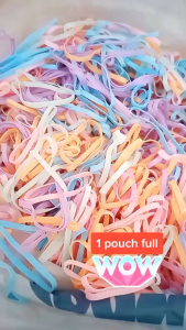 Ikat Rambut 500pcs Free Pouch Karet Jepang Model Korea 1000pcs 2000pcs free pouch