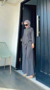 Setelan Wanita Lapina Set Celana Cutbray Cringkle Air Flow Jumbo Set | COD