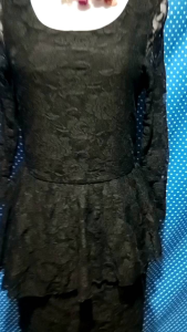 DRESS PEPLUM BRUKAT HITAM(COTTON ON) 432