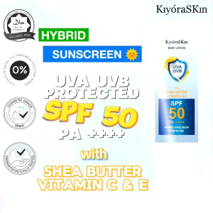 KiyoraSKin HYBRID SUNSCREEN WATERPROOF SPF 50 UV BLUELIGHT PROTECT BODY LOTION Brightening Sunblock