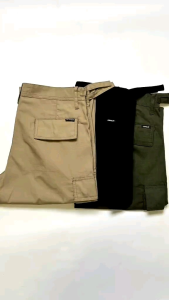 IDNER - Celana Panjang Cargo Ripstop Hitam Pria - Cargo Ripstop Hitam