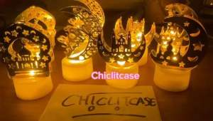 Lampu lilin led lentera lebaran/idul fitri/mubarak/ornamen hiasan lebaran