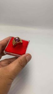 แหวนทอง 18k พลอยทับทิมสีแดง พลอยบุษราคัมสีเหลือง ช่วยเสริมราศี อำนาจ โชคลาภ ร่ำรวยเงินทอง