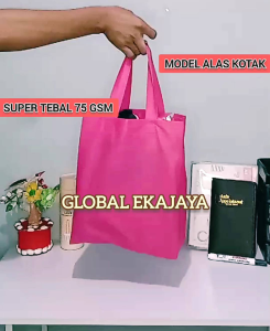 (Model Alas Box/Kotak) Goodiebag Tas Kain Spunbond Uk 20x30x9 cm Untuk Kantong Belanja Souvenir Utah