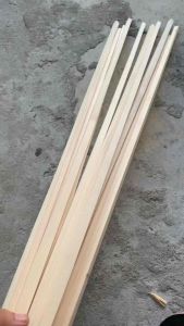 Bộ 10 thanh gỗ vuông cạnh 10mm dài 500mm làm mô hình thủ công đồ chơi trang trí