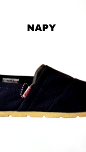 Sepatu Wakai Slip On Pria Wanita Bahan Kanvas Untuk Santai Outsol Cream