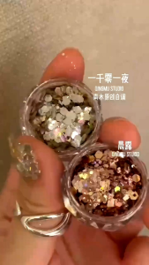 Set kim tuyến nhũ lục giác 6 màu trang trí móng tay nail siêu sáng