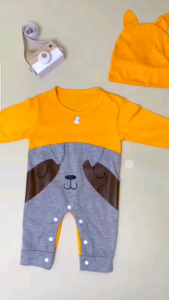 Jumper panjang bayi berkarakter + topi new