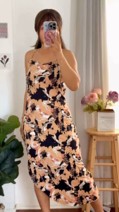 (RACER BACK) Womens Cotton Spandex Slit Dress - Fits Small to 2XL - Casual - Womenswear
