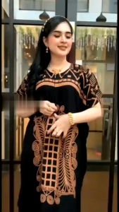 Daster Lowo / Kelelawar Hitam Manis Bahan Rayon Premium Ld 130 cm BB 100kg Tidak Menerawang Ibu Panjang Bumil Dress motif Batik Baju Santai Tidur