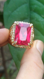 Cincin Batu Permata Merah Siam Bangkok Original