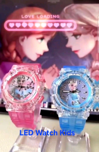 Children Watch With Led Lights Ultraman Frozen Princess Lampu Berkelip Jam Tangan Kanak-kanak