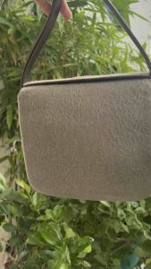 Túi 2hand đeo vai mini da thật phối vải nhà Ba Lì aut của Thụy Sỹ -T351