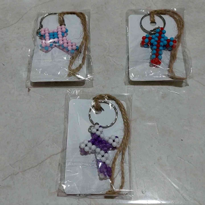 GANTUNGAN KUNCI SALIB DARI MUTE 4MM / GANTUNGAN KUNCI MANIK KECIL