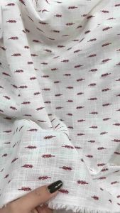Vải linen xô thêu hoa nhí Hàn quốc.Màu ngoài đẹp hơn ảnh .Khổ vải 14m