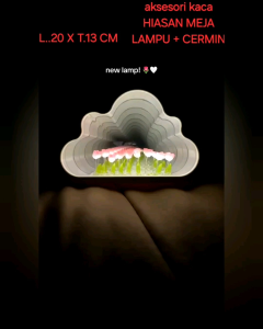 DEKORASI MEJA LAMPU CERMIN BUNGA TULIP MIX COLOUR BIRU UNGU PINK