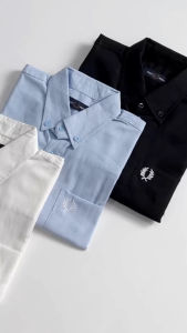 KEMEJA POLOS FRED PERRY SLIM FIT LENGAN PANJANG PREMIUM | KEMEJA KANTOR CASUAL LENGAN PANJANG PREMIUM