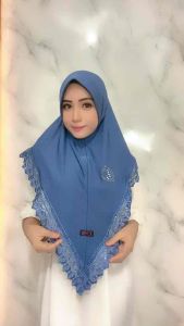 Jilbab instan alexa pet anten renda senada by laila hijab wanita muslim