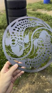 เหล็กฉลุลาย ปลาคราฟ หนา 1.2mm ขนาด 45-65 cm งานดิบไม่ทำสี