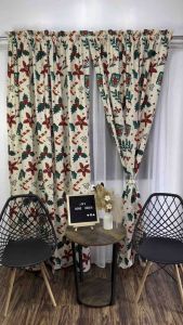 Christmas Non-Ring Sink Curtain Canadian Cotton 33x45 Inches