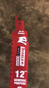 Diablo 12 in. 6/9 TPI Demo Demon Carbide Tipped Reciprocating Saw Blades for General Purpose Cuts