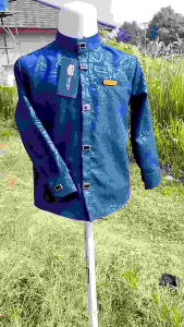 KEMEJA KOKO SULTAN ANAK USIA 1-12 TAHUN EMBOS PREMIUM MODEL TERBARU 2023 BIRU NEVY