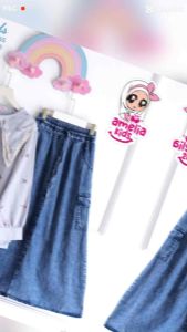 Setelan Baju Muslim Anak: Blus & Rok Cargo Elmima