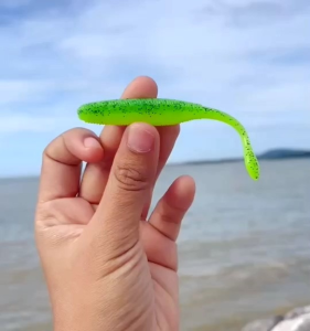 เหยื่อหนอนยาง 7.5ซม. และ 9.5ซม. ซองละ 5 ตัว เหยื่อตกปลา