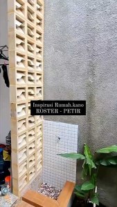 Roster Beton Lubang Angin Antitampias Motif Petir Warna Putih Abu Merah/Hiasan Dinding Dekorasi Rumah