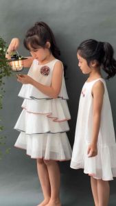 Cutieland - Đầm tơ trắng kết hoa