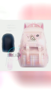 Tas Ransel Anak Perempuan Remaja LABUBUB: Raincover & Gantungan Pompom