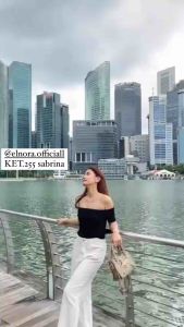 NEW! CROPTEE CROPTOP BAJU CROP KERAH SABRINA (KET.255) SPANDEK PREMIUM BAJU WANITA FASHION KOREA