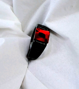 Cincin Pria Titanium Super Hitam Terbaru Batu Natural Tidak Luntur Selamanya