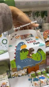 1pc dinosaur theme lootbag for birthday party baby shower candy box souvenir loot box wild one