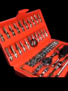 Kunci Sok 46 Pcs Set Socket 1/4 Full Lengkap + Obeng Set Toll Kit