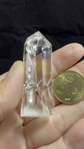 (Real Unit) Mini Natural Clear Quartz Clusters Display--stand 26g 迷你天然白水晶簇摆件-站立-26g+- (S/n: 3091103)