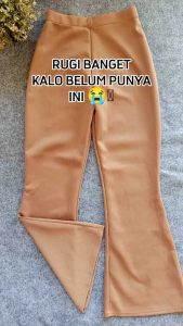 Celana Fit And Flare Pants Cutbray Scuba Pinggang Highwaist Bahan Stretch Melar Elastis Kulot Cutbray Scuba TERLARIS celana kulot scuba HW Cutbray Jeans Wanita  -  Celana Cutbray Strecht Kekinian